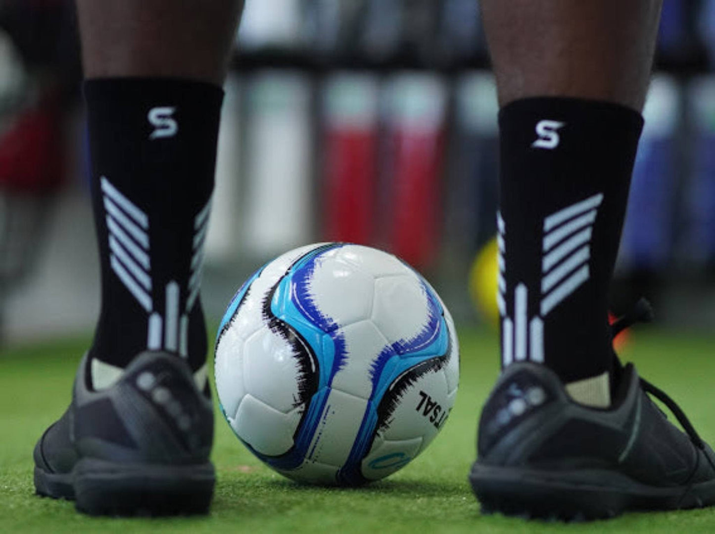 Black Shift Grip Socks indoor soccer