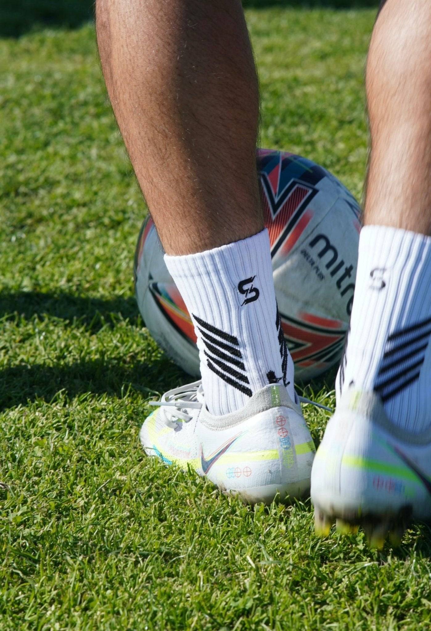 White Shift Grip Socks